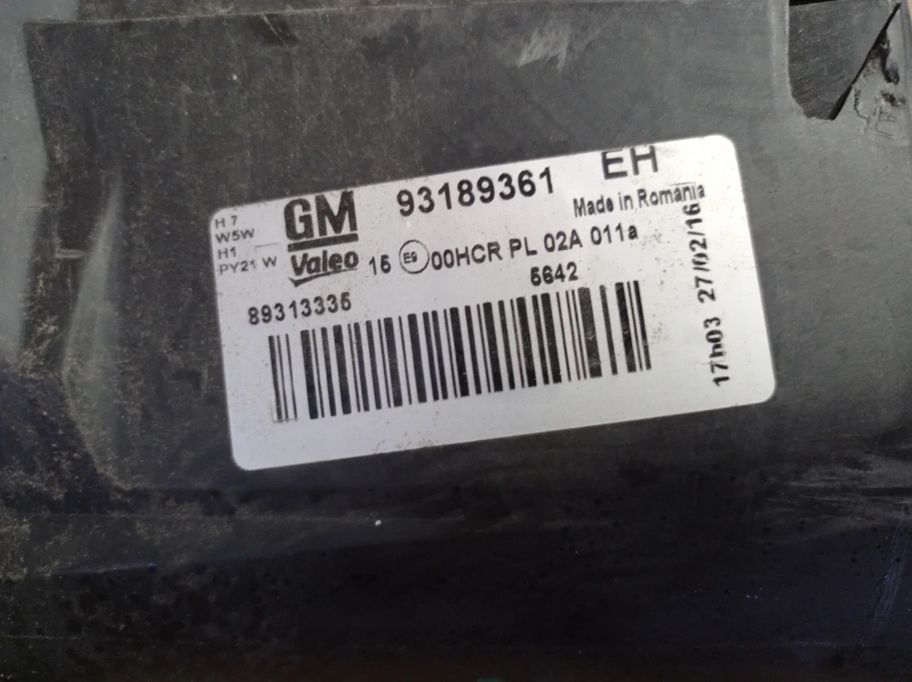 93189361 Opel Corsa D levé přední světlo