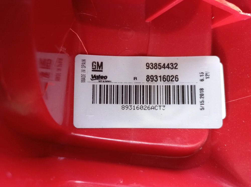 93854432 Renault Trafic pravé zadní světlo